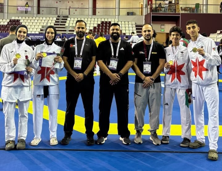 4 ذهبيات للأردن في بطولة قطر الدولية السادسة للتايكواندو