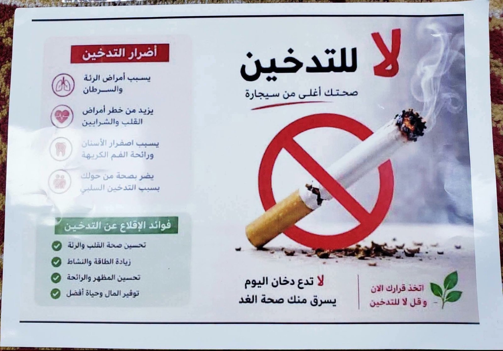 طلبة مراكز تحفيظ القرآن في الكورة يطلقون مبادرة توعوية لمكافحة التدخين